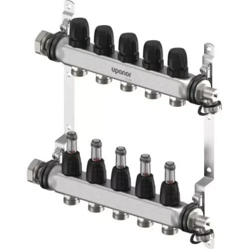 Uponor-Vario-S-distribuitor-cu-debitmetre-FM-5xG34-Euro-G1-600x600.jpg Distribuitor inox 1''x3/4'' UPONOR Vario S-5 cai