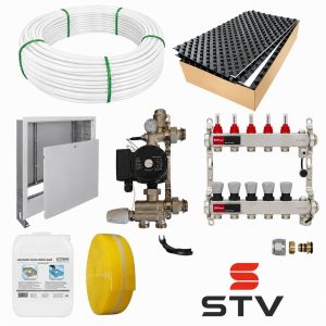 Pachet 60 mp incalzire in pardoseala cu teava STV Germany PE-RT 16x2.0mm si placa cu nuturi