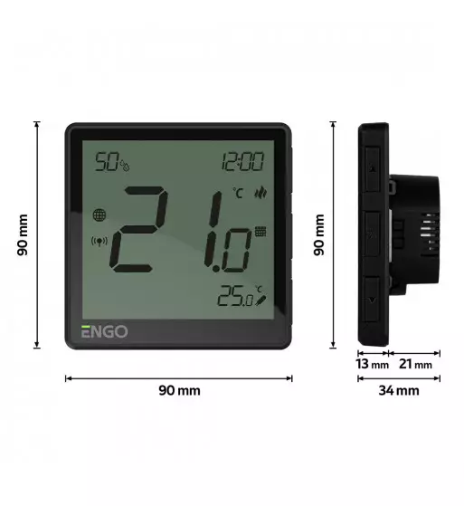 TERMOSTAT DE CAMERA WIFI ZIGBEE, 230V, NEGRU, EONE-230B