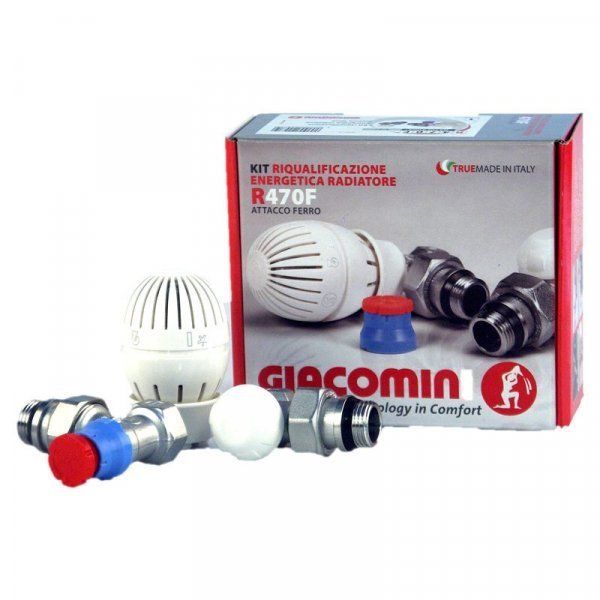 Set robineti radiator 1/2" (tur, retur, cap termostatic)