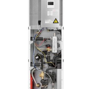 yutaki_s_combi_2021_opened_2 Pompa de caldura aer-apa Hitachi Yutaki S6 split COMBI, 16 kW, boiler 220 L, R410A, monofazata
